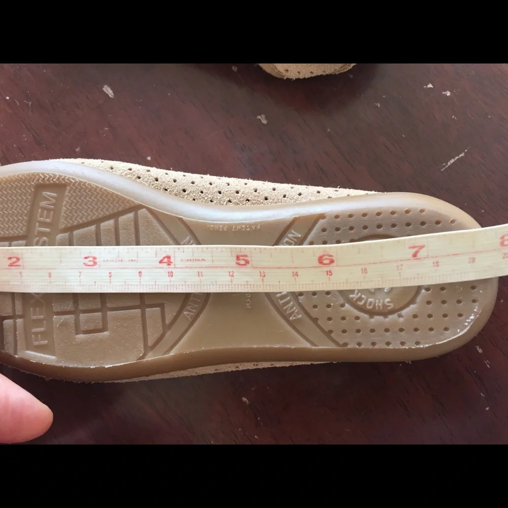 Girls Beige Ballet Flats - Perforated Bow Detail